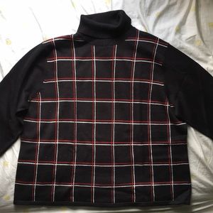 Vintage Patterned Light Turtleneck Sweater